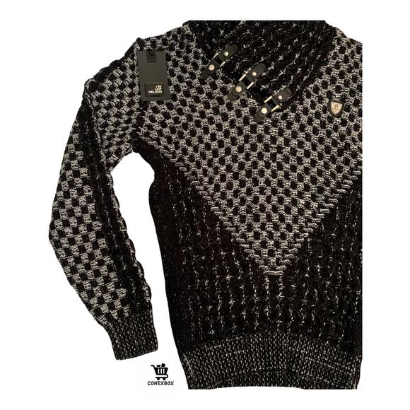 Leif Nelson Mens Size 3XL Knitted Slim Fit Ecru Adult Pullover Sweater Brand New - Picture 11 of 11